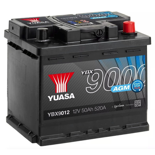 Автомобильный аккумулятор Yuasa 50Ah 520A AGM YBX9012