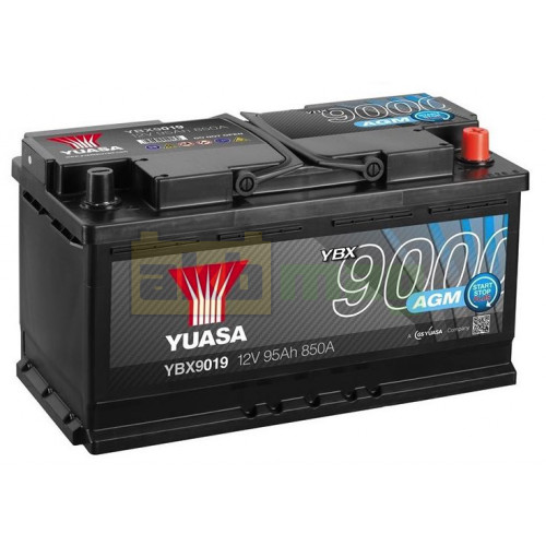 Автомобильный аккумулятор Yuasa 6СТ-95 AGM Start Stop Plus YBX9019